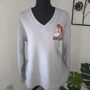 Disney Gray Sweater with Cartoon Detail